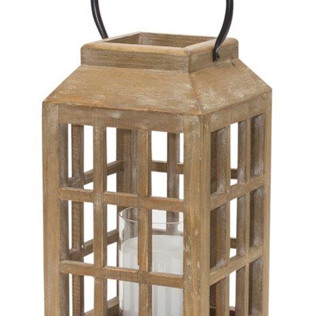 Edge Collections-6.75" x 17"-Brown-Timeless Decorative Lantern for Centerpieces and Mantles-1 pcs